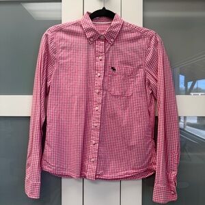 Women’s Pink /White Checked shirt by A & F *size M